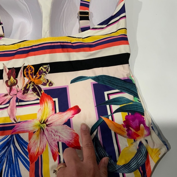 Floral Striped One-Piece Swimsuit - Picture 5 of 7